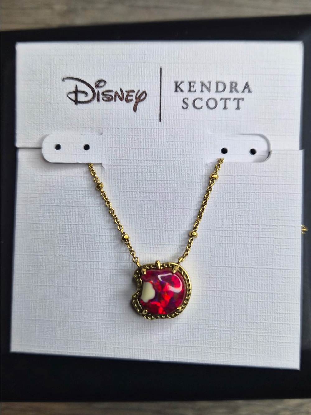 Kendra Scott  Disney Red and Gold Poison Apple Pendant Necklace